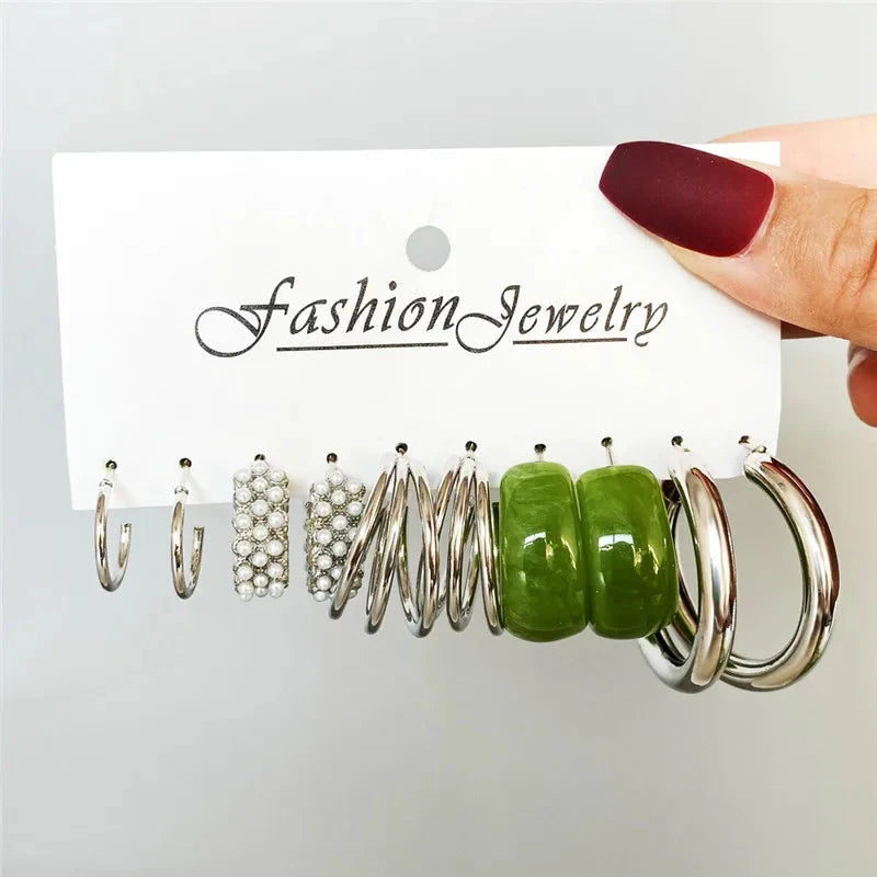 Modyle Gold Color Dangle Earrings Set Butterfly Acrylic Hollow Drop Earrings for Women Heart Hoop Earring Fashion Jewelry Gifts Econic Blanks