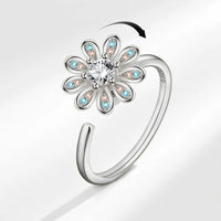 VENTFILLE 925 Sterling Silver Sunflower Diamond Zircon Rotatable Ring For Women Gift Relieve Stress Ring Jewelry Wholesale Quick Pick Grocers