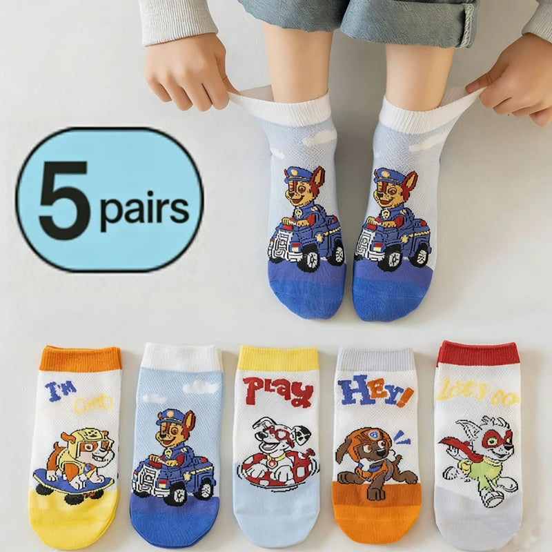5 Pairs Paw Patrol Kids Socks Cotton Boys Cute Cartoon Socks for Children Baby Casual Socks Spring and Summer Boys Socks Quick Pick Grocers