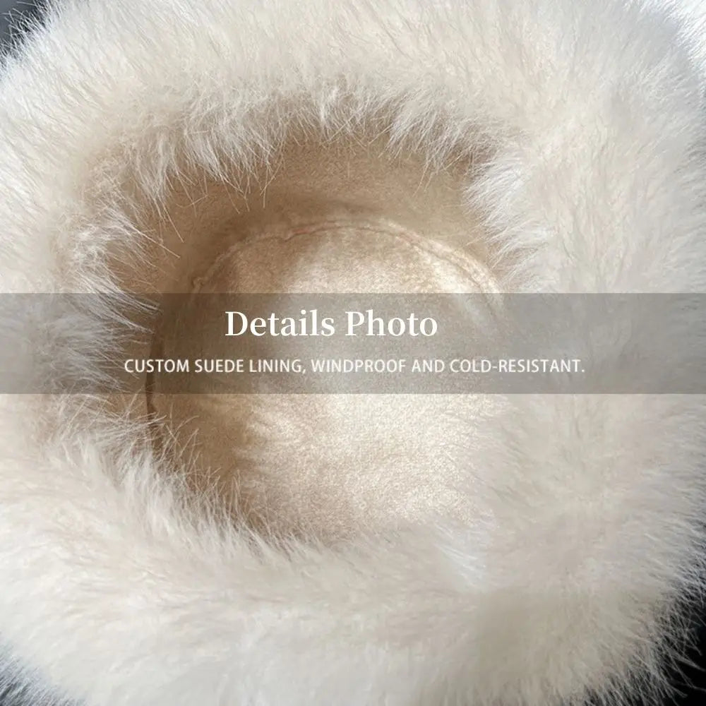 Hot Sale Fur Hat Women Warm Snow Ski Cap Female Faux Fox Fur Thick Warm Winter Hat Lady Windproof Russian Hat Ear Warmer Bonnet Purest Peak