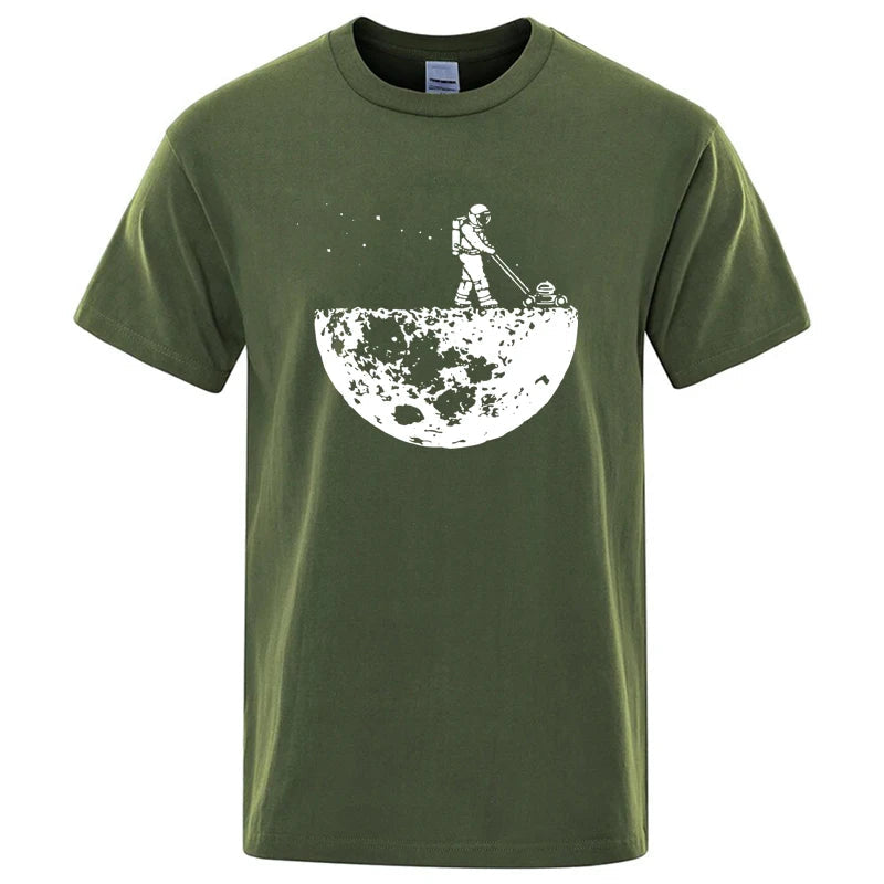 Men T-shirt High Quality Funny Cotton Blend Lunar Cleaner Printing Casual Cool Loose O-neck Male  for MenT-shirt Hip Hop Tees Quick Pick Grocers