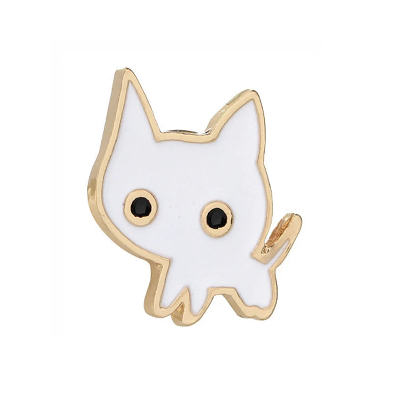 20 Styles Cute Cats collection Enamel Pins Dried Fish Bag Brooch Cartoon Animal Badges Denim Lapel Jewelry Gift for Kids Friends Quick Pick Grocers