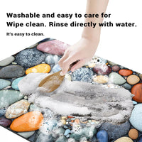Stone Design Diatomite Bath Mat Bathroom Non-slip Shower Foot Mats Absorbent Quick Dry Toilet Rugs Carpet Doormat Washable Quick Pick Grocers