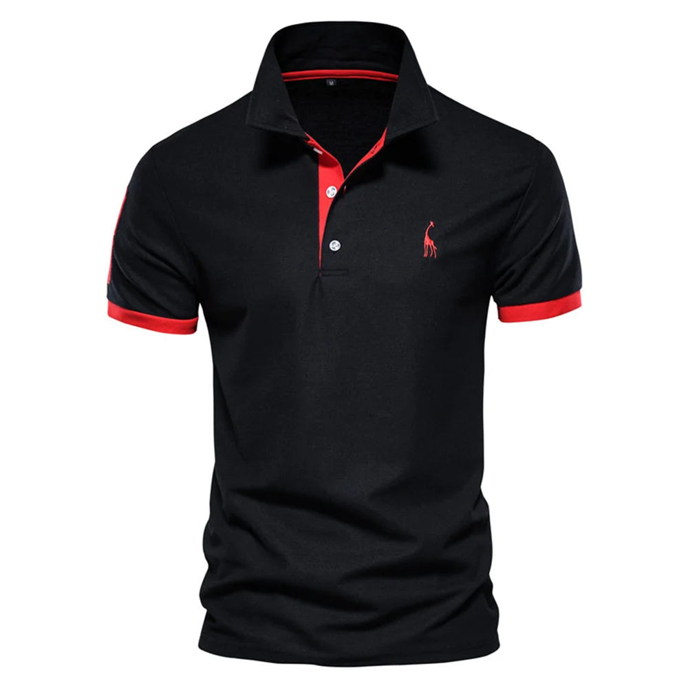 Dropshipping Polo Giraffe Shirt Men Quality Embroidery Summer Short Sleeve Polo Casual Business Social Mens Polos BR Size Quick Pick Grocers