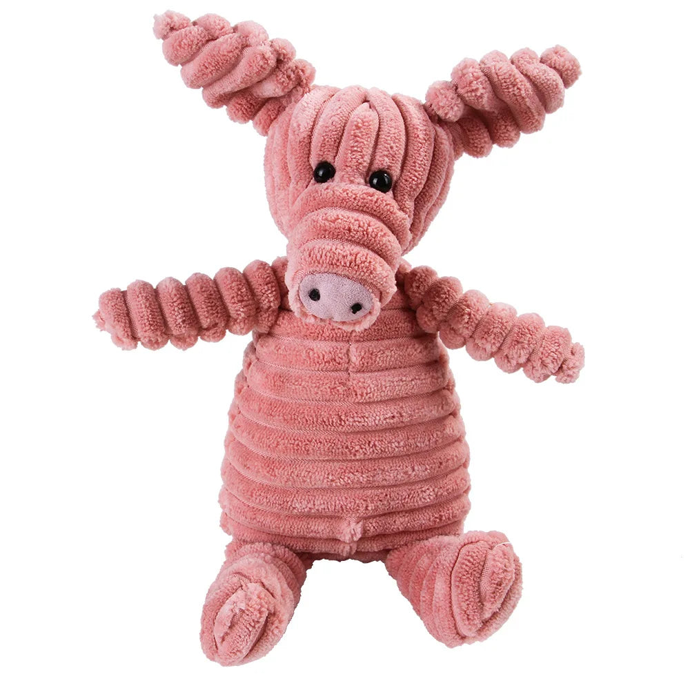 Pet Dog Molar Toy Vent Training Corduroy Monkey Pig Voice Plush Toy Dog Tooth Cleaning Supplie Dog Toys for Large Dogs Quick Pick Grocers