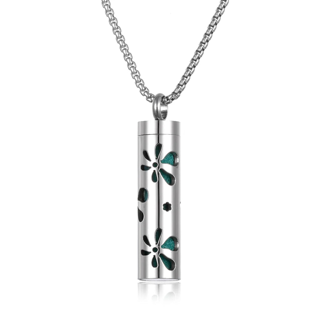 Long Strip Stainless Steel Aromatherapy Necklace Perfume Diffuser Essential Oil Diffuser Pendant Necklace Jewelry Accessories Econic Blanks