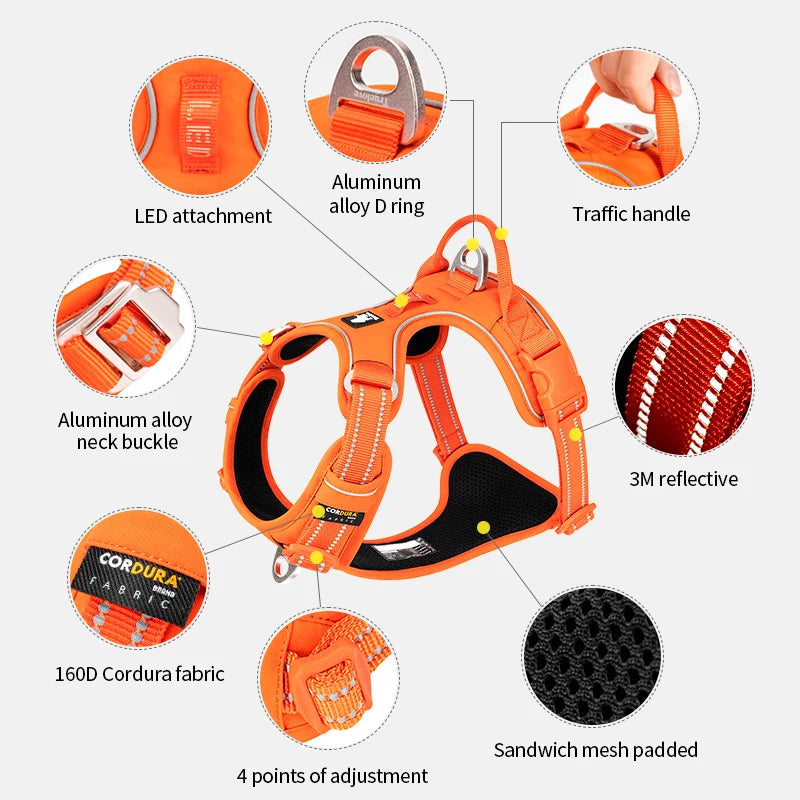 TRUE LOVE Pet Harness No Pull Nylon Reflective Dog Harness Adjustable Comfortable Control Step-in Brilliant Truelove TLH5654 Quick Pick Grocers