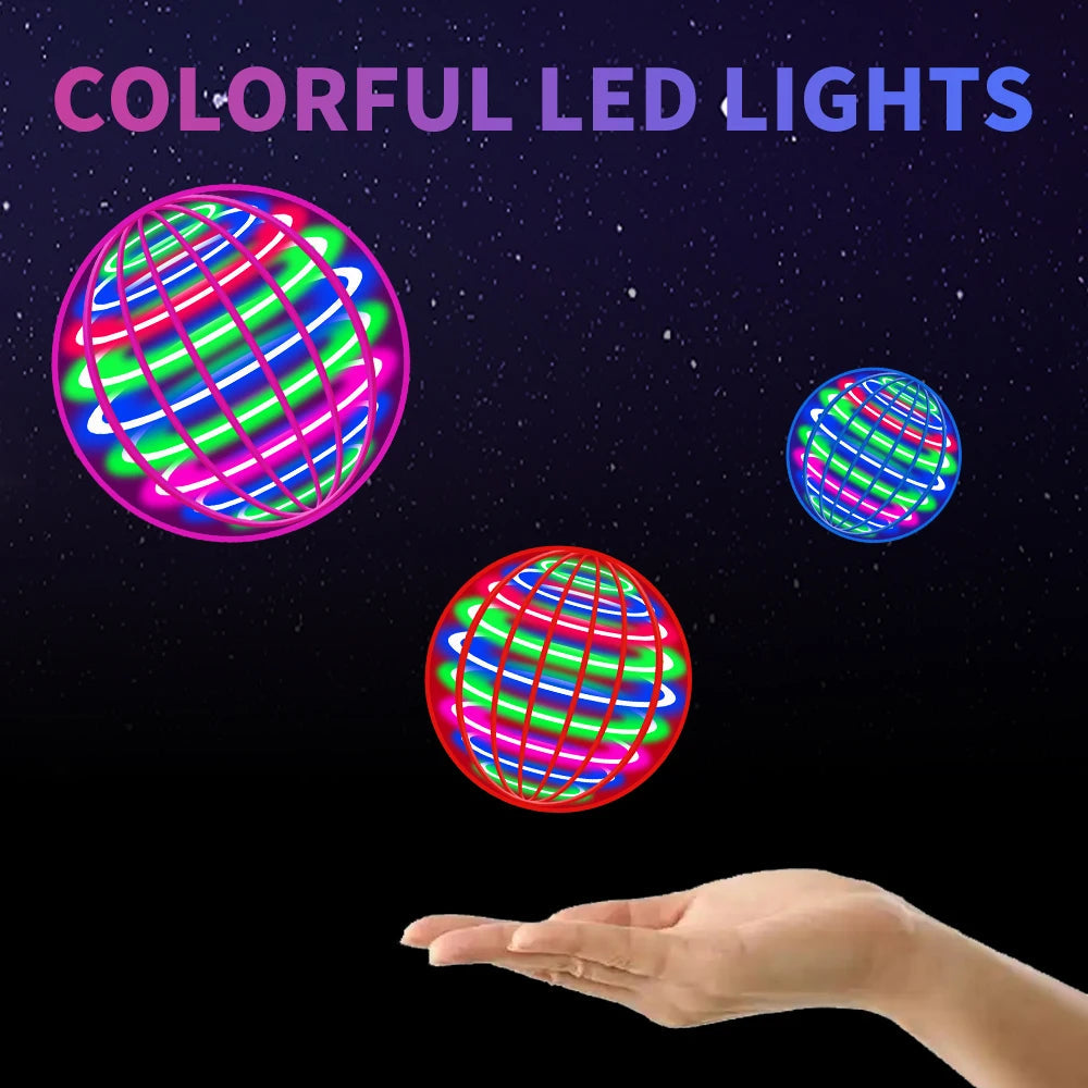 Flying ball, automatic spinning ball, LED dazzling lights, floating magic, fan, UFO flying machine, toy, gift, game, sports ball Quick Pick Grocers