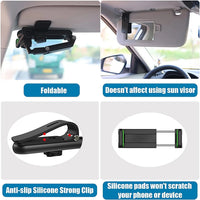 Sun Visor Phone Holder for Car Multifunctional 360° Rotating Sun Visor Cell Phone Holder with IPhone/Samsung/Android Quick Pick Grocers