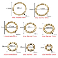 Metal spring gate O Ring Openable Keyring Leather Craft Bag belt strap buckle trigger snap clasp clip connector DIY accessory Quick Pick Grocers