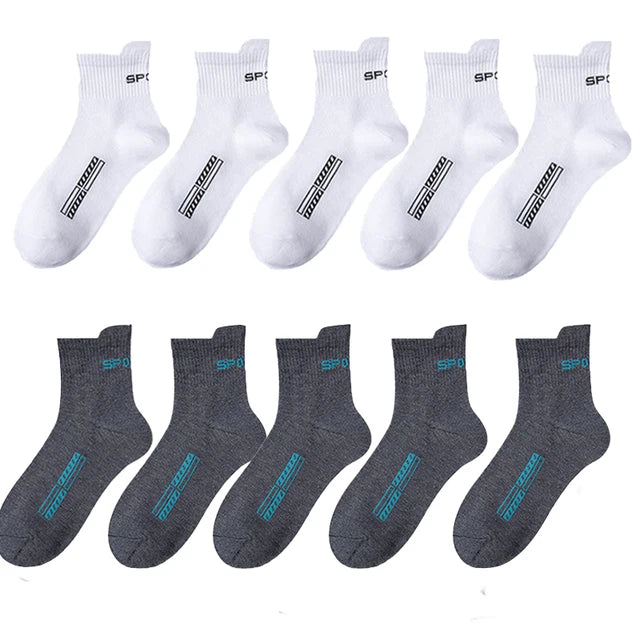 10/20Pairs High Quality Men's Socks Casual Breathable Cotton Man Run Sports Socks Spring Autumn Male Sox Gifts Plus Size 38-45 Quick Pick Grocers