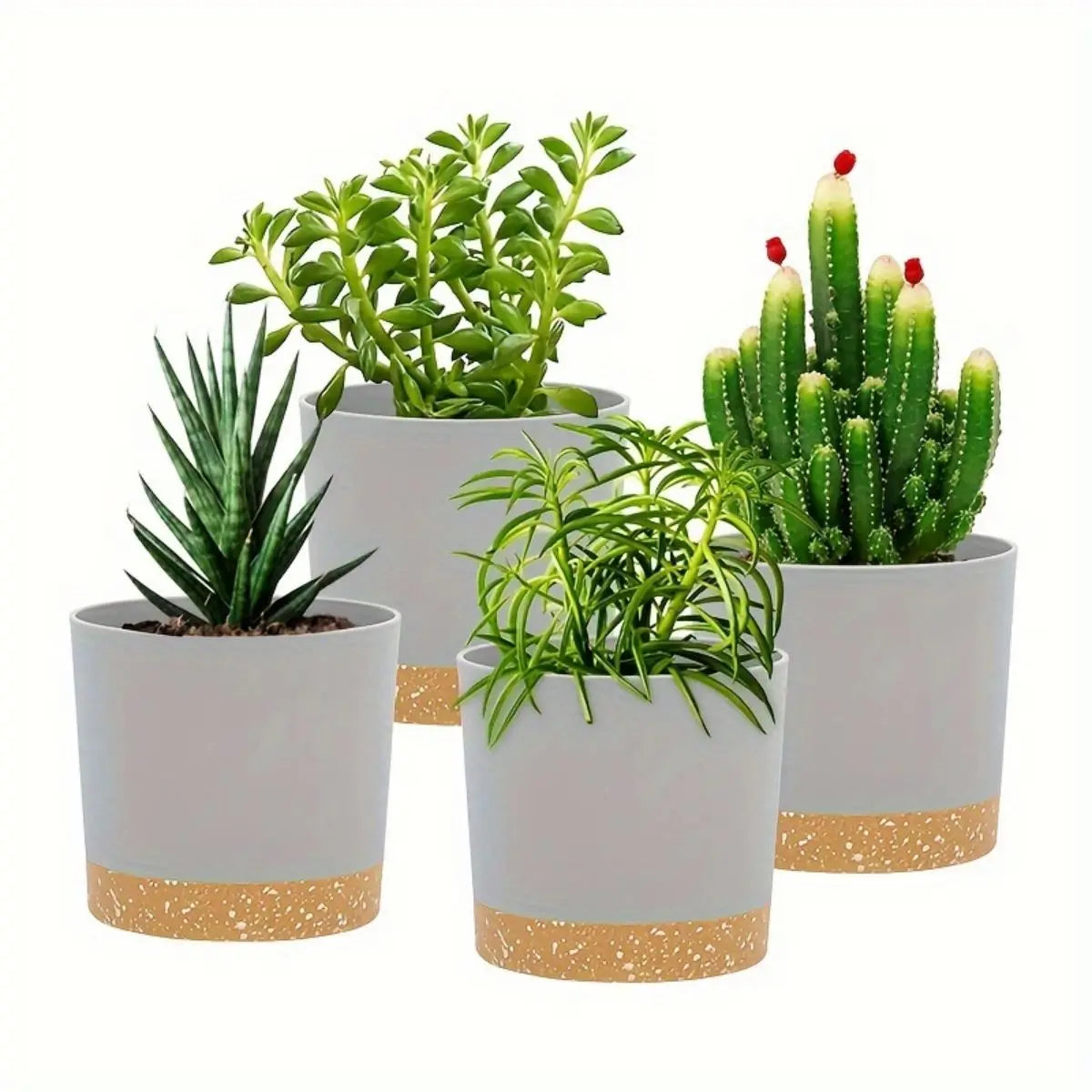 4pcs Flowerpot 5inch Removable Bottom Round Flower Pot Detachable Bottom Flower Pot Home Supplies Breathable Flower Pot Quick Pick Grocers
