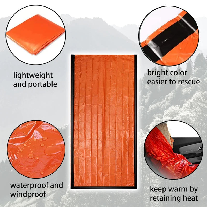 Emergency Sleeping Bag Lightweight Waterproof Outdoor First Aid Kit Waterproof Compression Backpack Hiking Camping Bedding