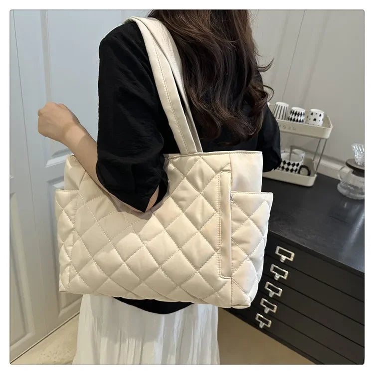 Rectangular Large Capacity Single Shoulder Bag for Commuting To Work Korean Style Women's Tote Bag Lightweight Casual Handbag Quick Pick Grocers