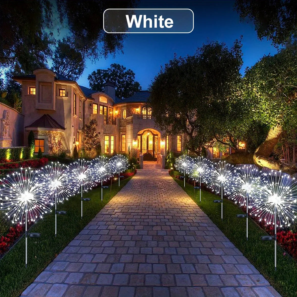 1 Pack Solar Firework Light Outdoor,IP65 Waterproof Solar Garden Flower Lights With 8 Lighting Modes For Outdoor Lighting Econic Blanks