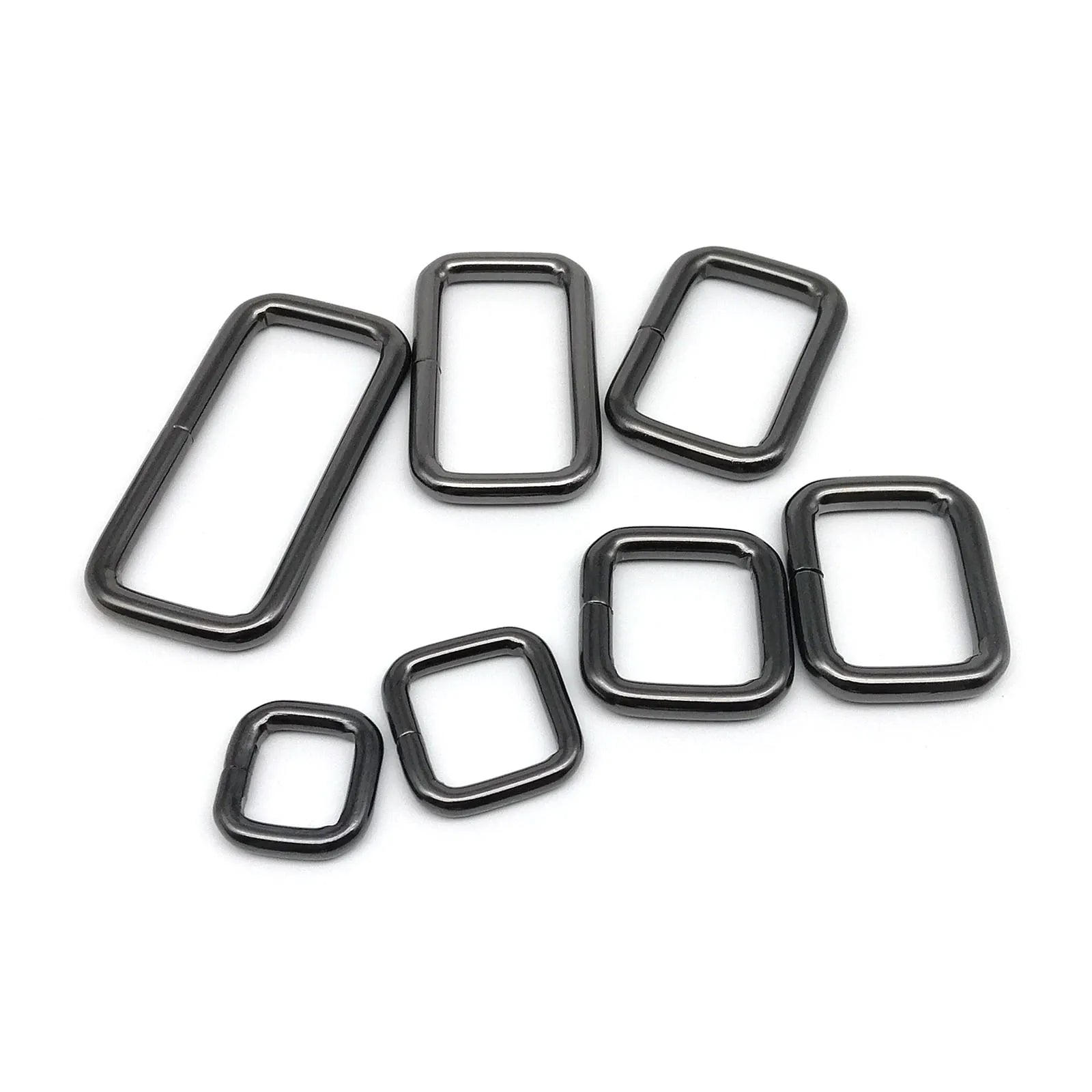 5pcs Metal Heavy Duty Thickened Leather Bag Backpack Strap Belt Web Rectangle Square Loop O D Loop Ring Buckle Clasp Repair DIY Quick Pick Grocers