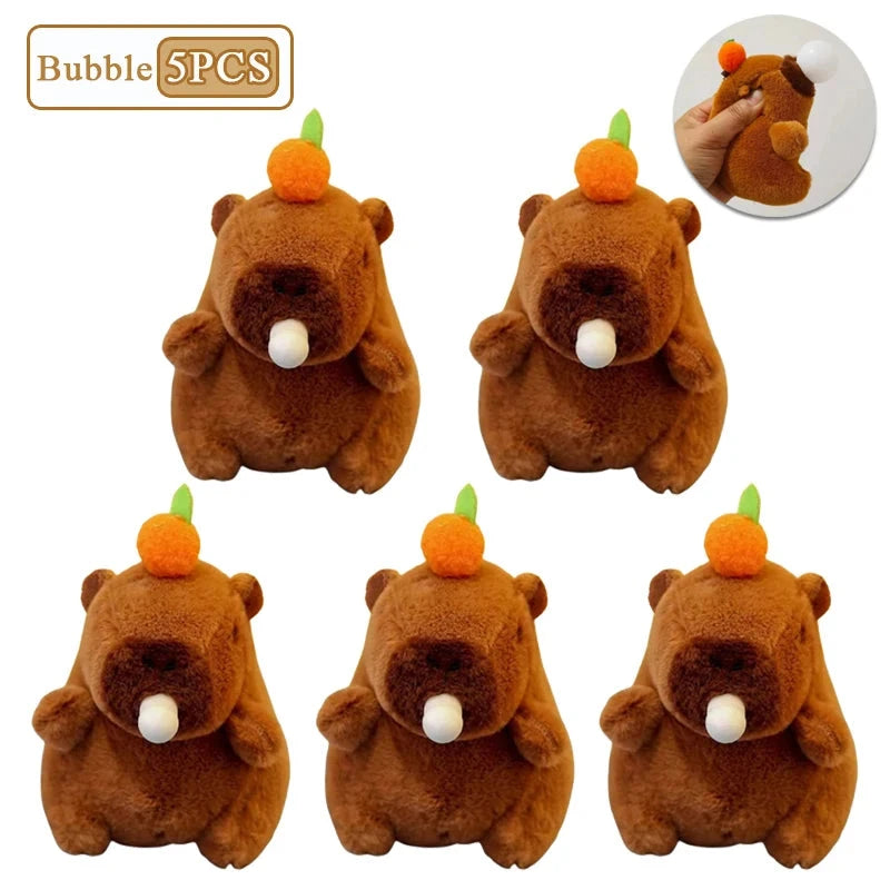 1-20PCS Plush Persimmon Wagging Tail Capybara Key Pendant Cute Plush Keychain Plush Doll Toy Schoolbag Pendant Gift Pendant Econic Blanks