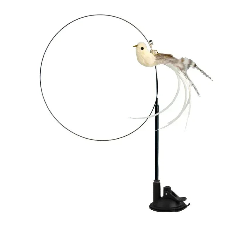 Simulation Bird Cat Toys Funny Interactive Peacock with Bell Cat Stick Toy for Kitten Playing Teaser Wand Toys Pet Cats Supplies Quick Pick Grocers