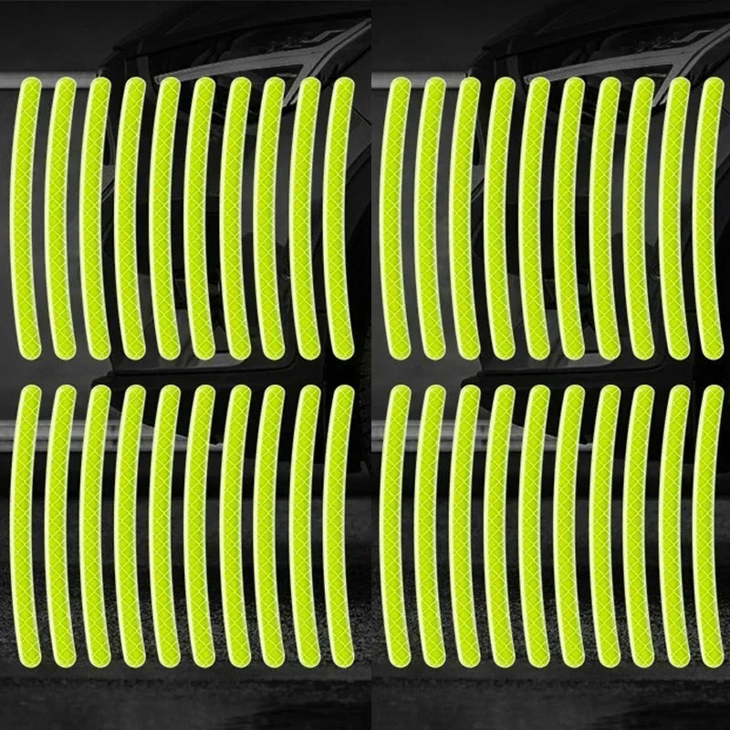 Car Wheel Hub Reflective Stripes - Safety Tire Warning Stickers for Night Driving Econic Blanks
