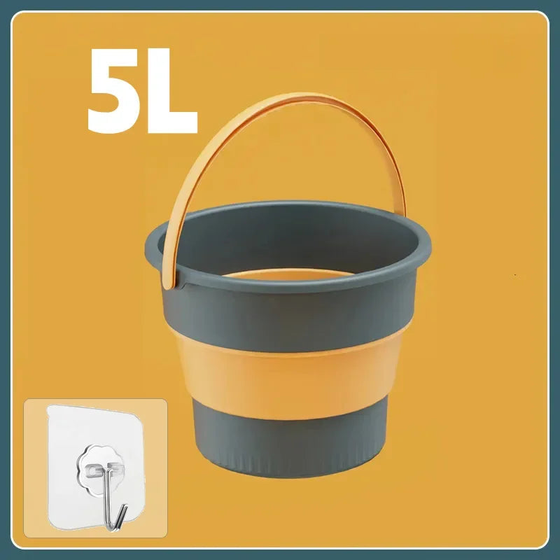 5/10/17L Portable Folding Bucket Multifunctional Thickened Silicone Bucket for Car Washing and Fishing Camping Folding Bucket Quick Pick Grocers