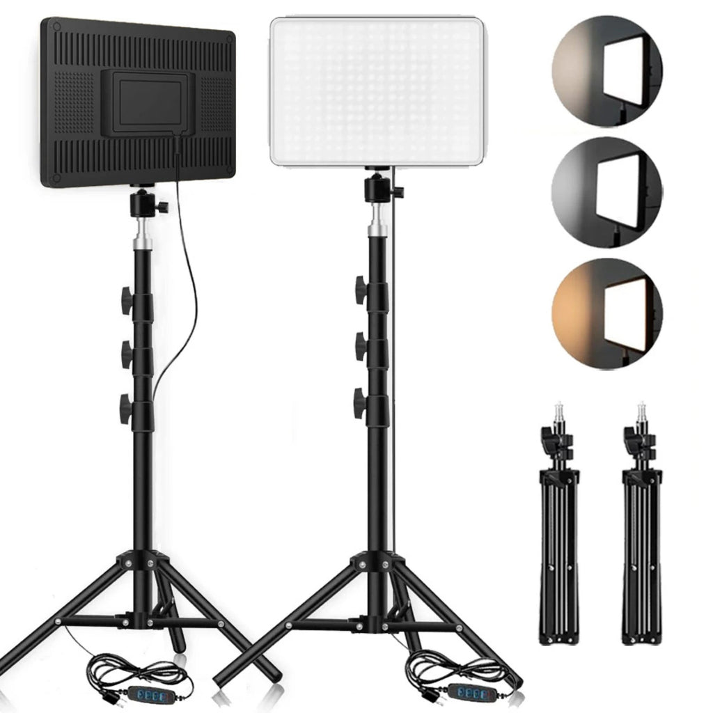 LED Video Lights Conference Photography Lighting Selfie Light Photo Studio Lamp With Tripod for Shoot Live Streaming TikTok Zoom Quick Pick Grocers
