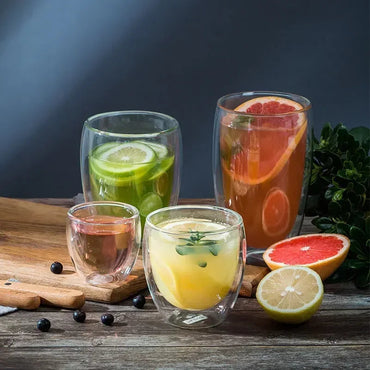 2-18PCS Double Wall High Borosilicate Glass Mug Heat Resistant Tea Milk Juice Coffee Water Cup Bar Drinkware Gift Creativity Set Quick Pick Grocers