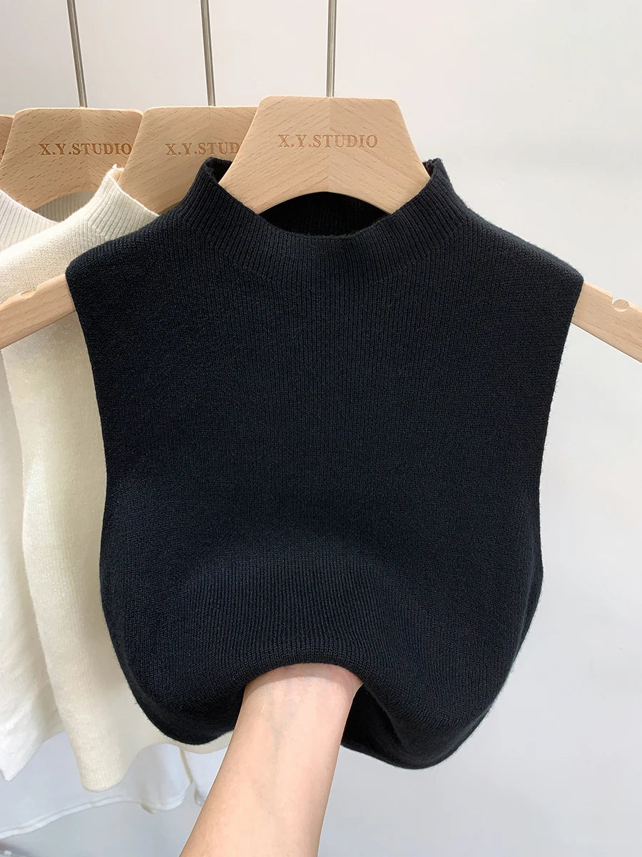 Women Knitted Tank Top Summer Fall Slim Sweater Short Sleeveless Solid Spring Autumn Sweaters Pullovers 2026 Quick Pick Grocers