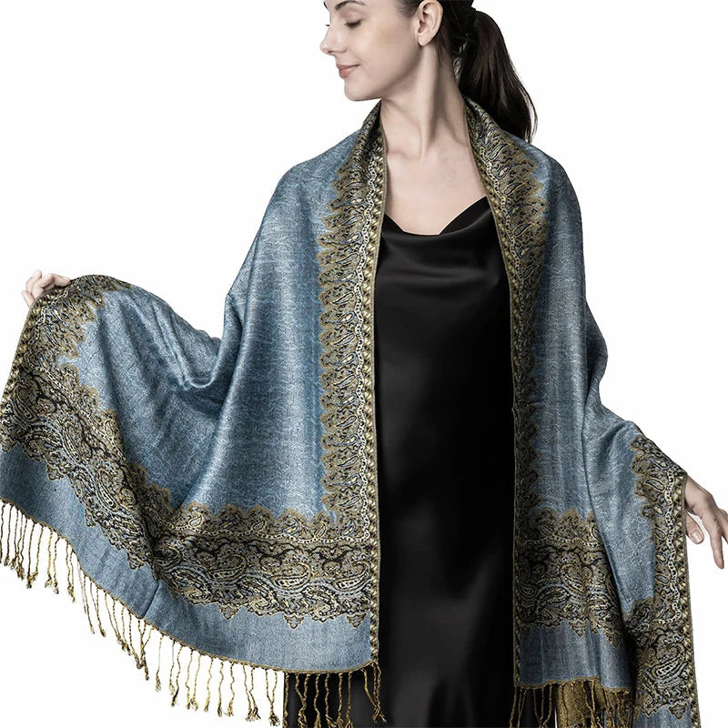 Luxury Brand Autumn Cashmere Pashmina Shawl Lady Wrap Warm Winter Scarves Design Print Female Foulard Cotton Stoles Scarf 2023 Quick Pick Grocers