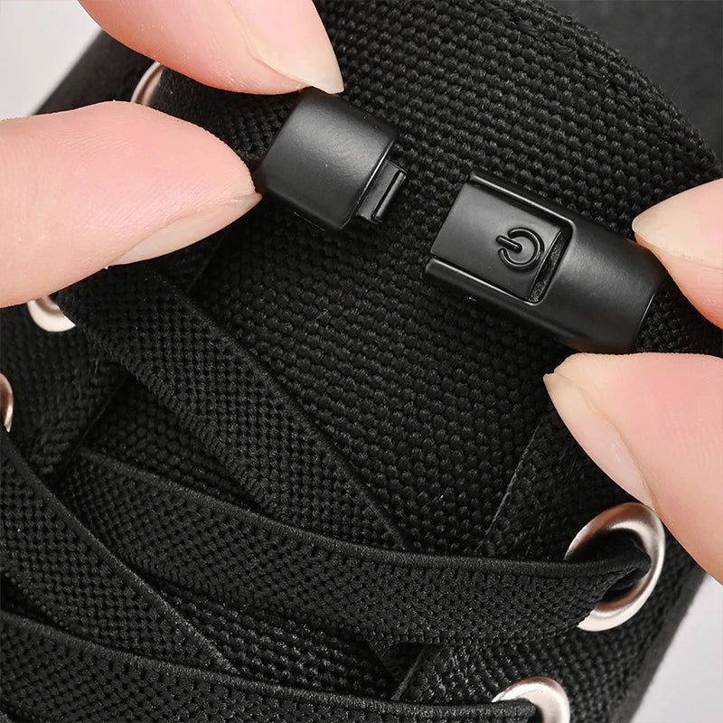 8mm No Tie Shoe Laces Press Lock Shoelaces Without Ties Elastic Laces Sneaker Kids Adult Widened Flat Shoelace for Shoes Quick Pick Grocers