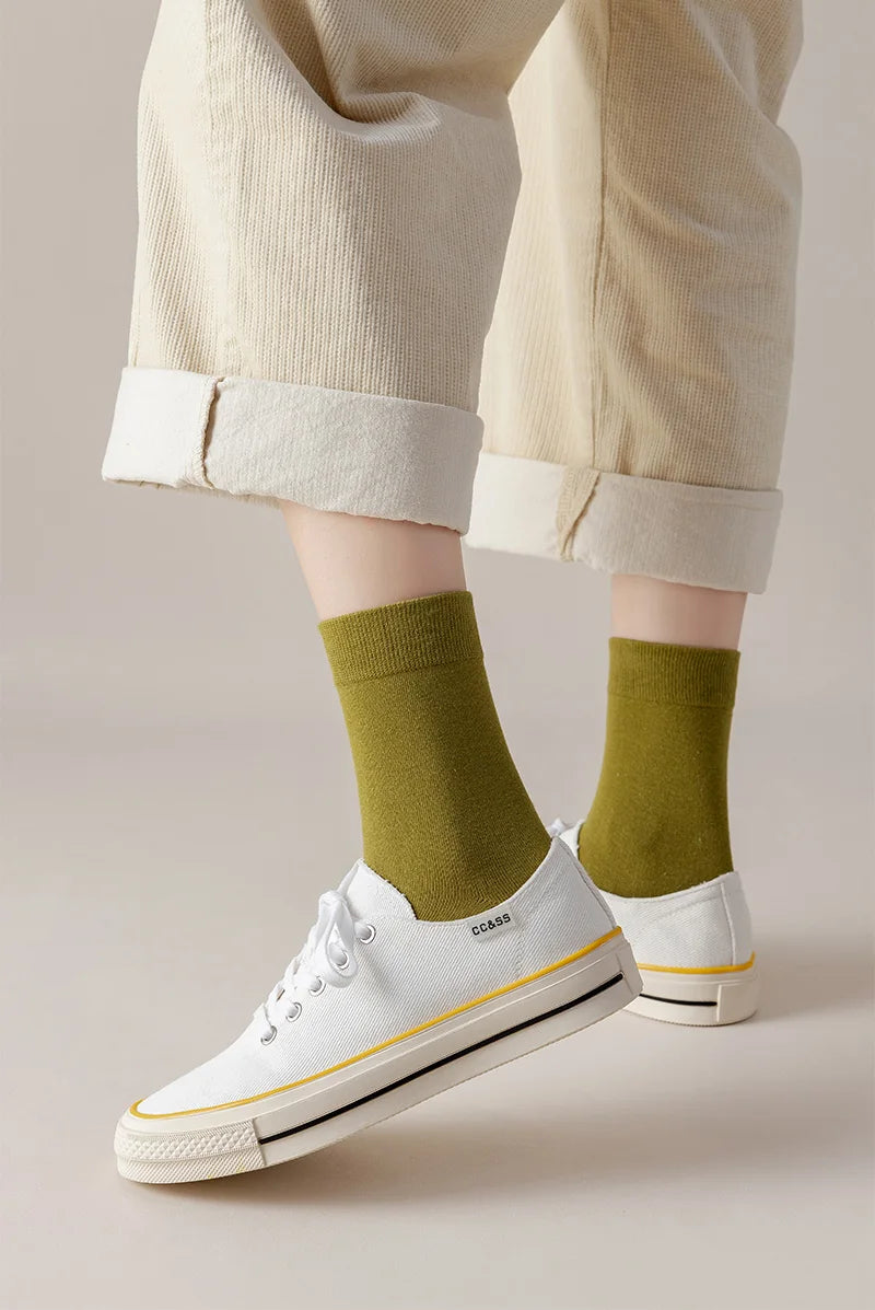 Socks women's Cotton Solid Color Autumn Spring  Soft Breathable Quick Pick Grocers