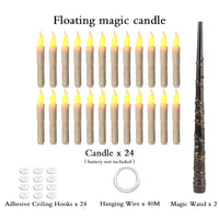 Halloween LED Floating Candles Magic Wand Remote Hanging Operated Potter Harries Battery Floating Candles Warm Light Decoration Quick Pick Grocers