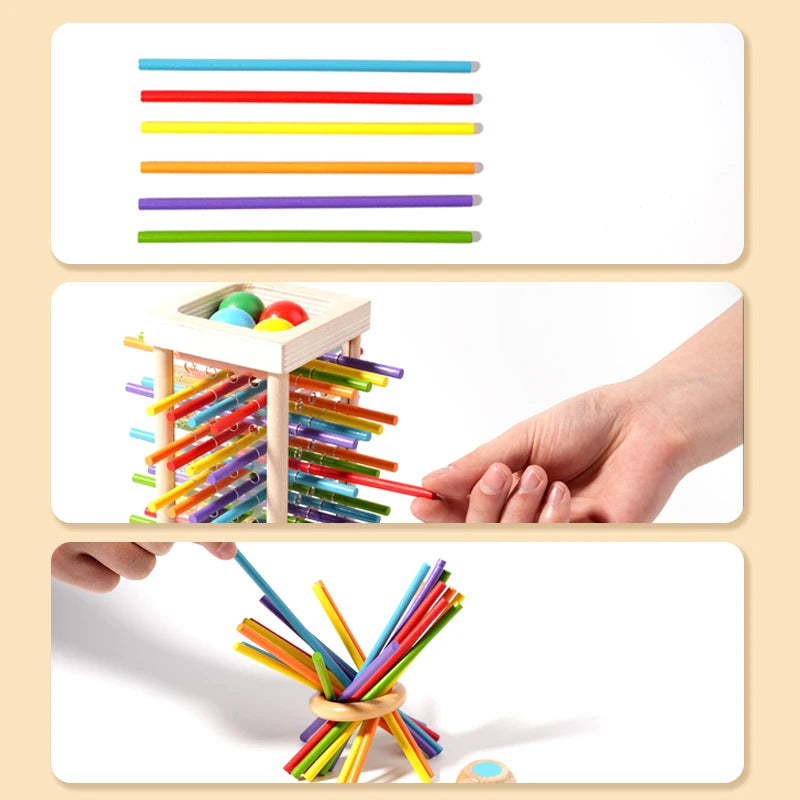 Parent child interactive wooden stick children's two person battle spatial thinking training puzzle toy Quick Pick Grocers