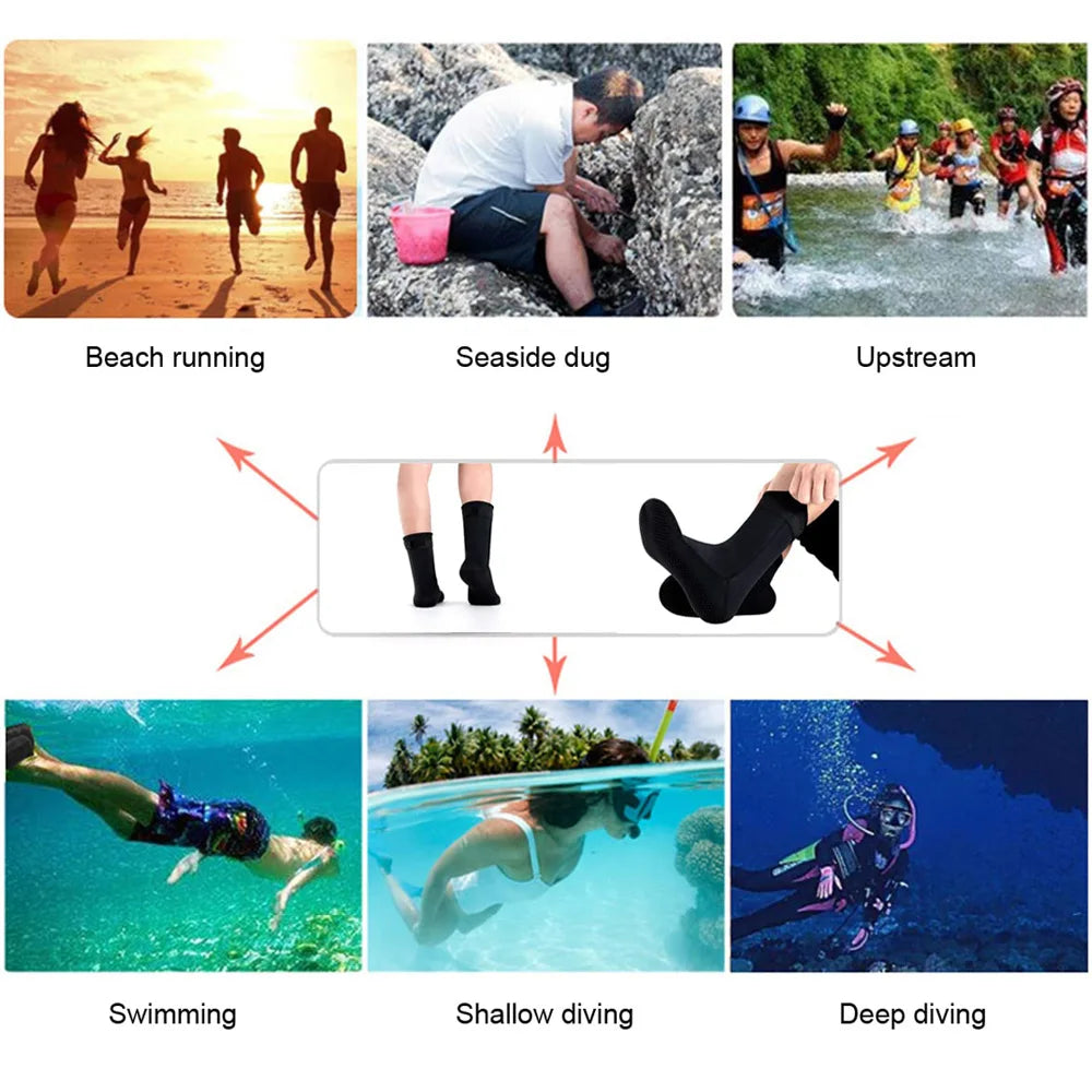 3mm&5mm Neoprene Diving Socks Non-slip Adult Warm Patchwork Elasticity Wetsuit Shoes Diving Surfing Boots Swimming Snorkeling Quick Pick Grocers