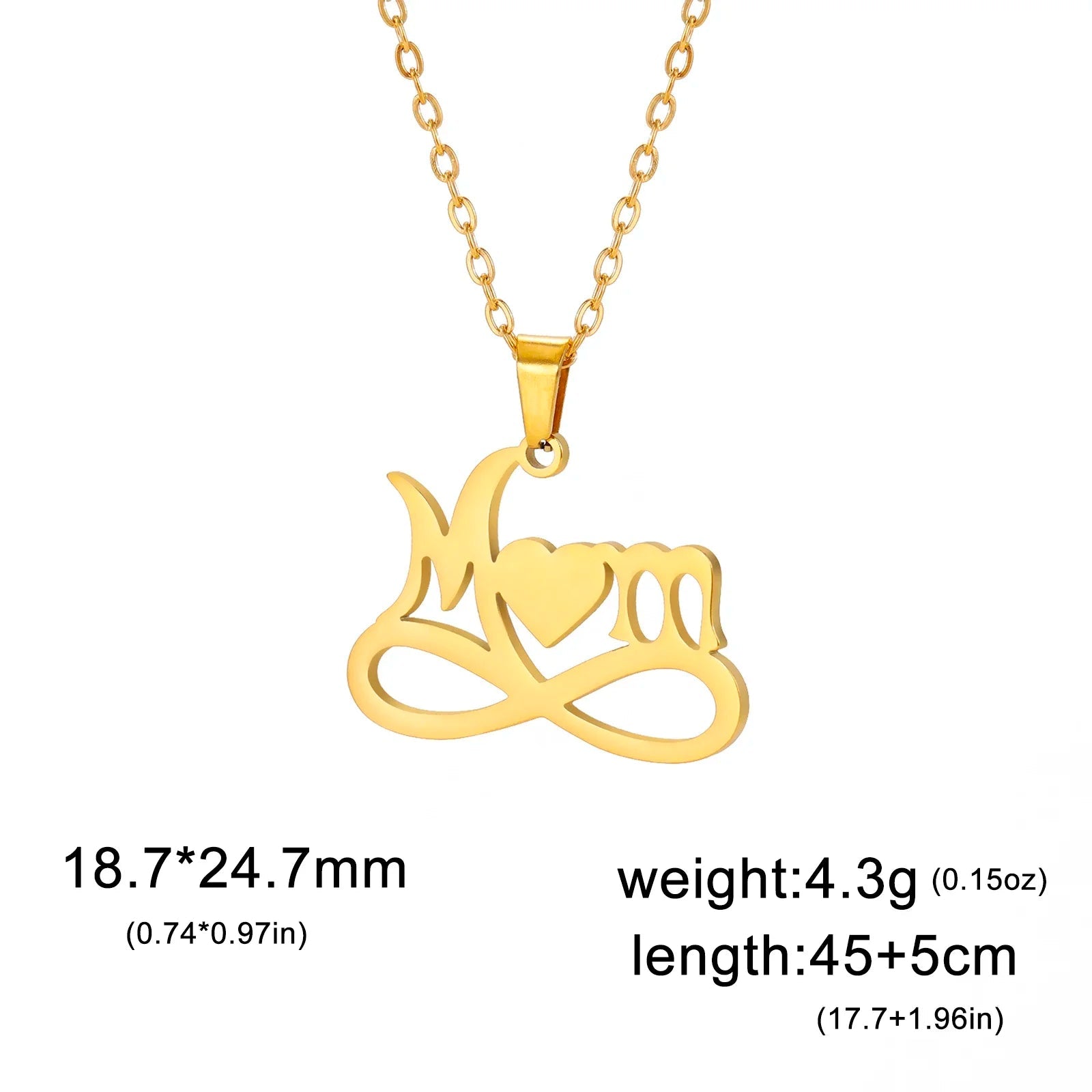 Skyrim Mama Letter Pendant Necklace for Women Stainless Steel Neck Chain Choker Trendy Family Jewelry Mother's Day Gift for Mom Quick Pick Grocers