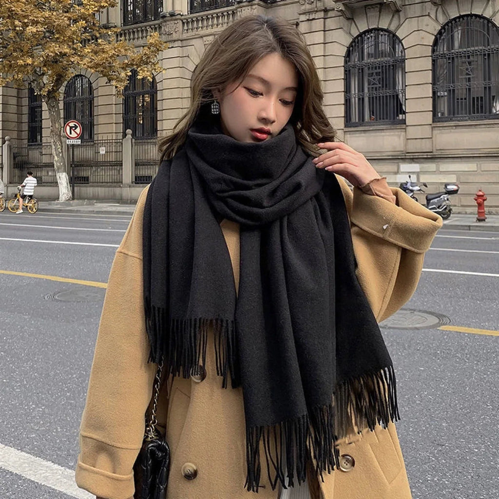 New Black Scarf Cashmere Woman Wool Ladies Scarf Warm Checkered Scarf Women's Winter Scarves Autumn XWJ07 Quick Pick Grocers