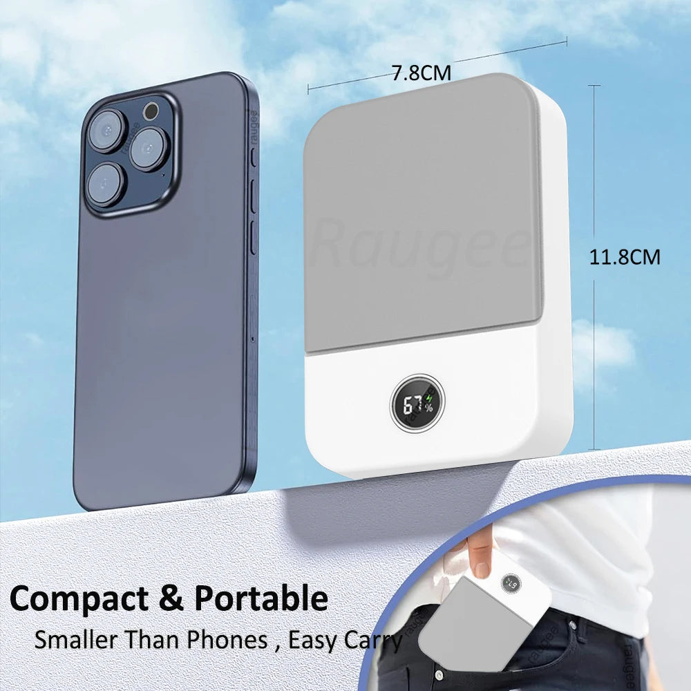 Portable Waist Fan Hanging Neck Fan Mini USB Rechargeable Portable Waist Clip Fan for Outdoor Sports Working Travel Small Fan Quick Pick Grocers