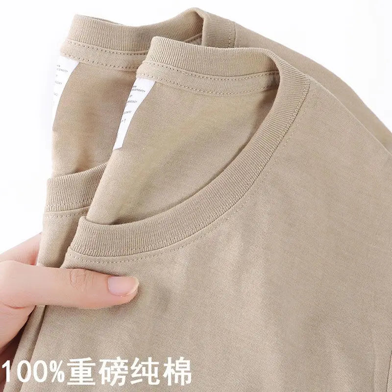 100% Cotton T-shirt Men Women Solid Color O Neck Short-sleeved Tops Summer Korean Loose Half-sleeve T Shirt Unisex M-4XL Quick Pick Grocers