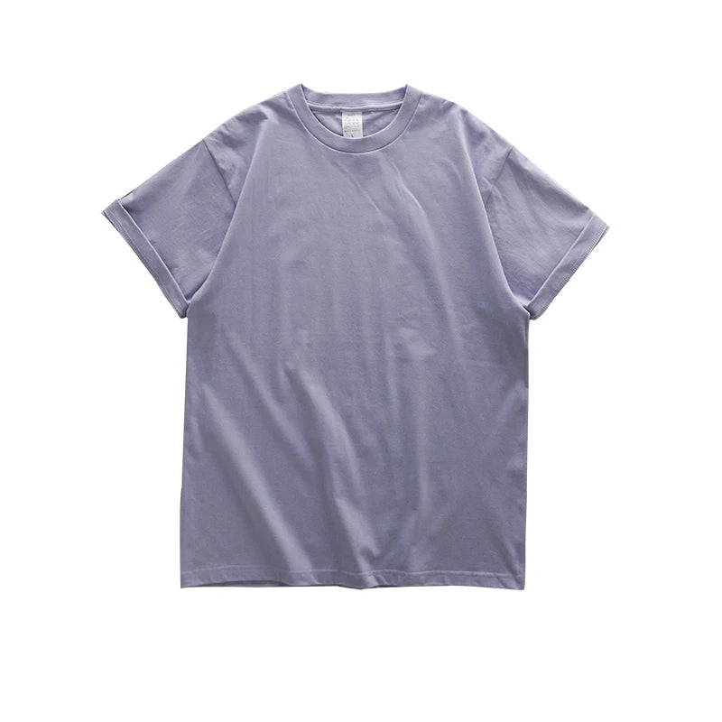 Dukeen 280gsm Oversized Heavy T-Shirt for Men Summer Short Sleeve Tee Cotton Solid Color Top Casual T Shirts One Piece Quick Pick Grocers