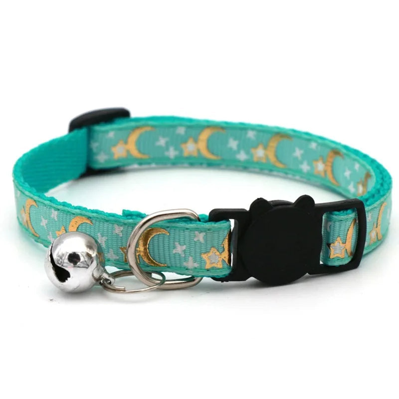 Pet Collar With Bell Cartoon Footprint Colorful Dog Puppy Kitten Collar Adjustable Safety Bell Ring Necklace Pet Accessories Econic Blanks