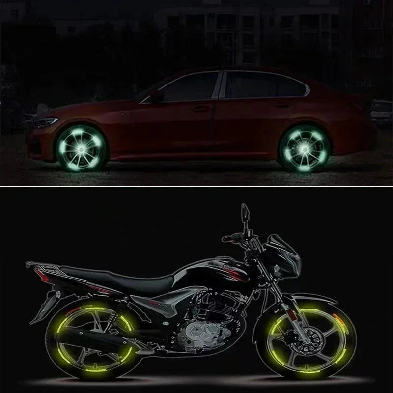 Car Wheel Hub Reflective Stripes - Safety Tire Warning Stickers for Night Driving Econic Blanks