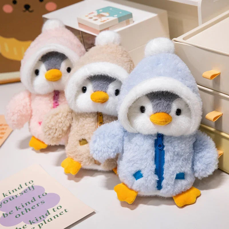 New Cute Penguin Plush Toy Baby Comforting Sleep Doll Fluffy Penguin Wearing Clothes Hats Stuffed Animal Pillow Birthday Gifts Purest Peak