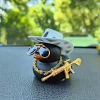 Mini Cowboy Hat Duck Car Rear View Mirror Decoration