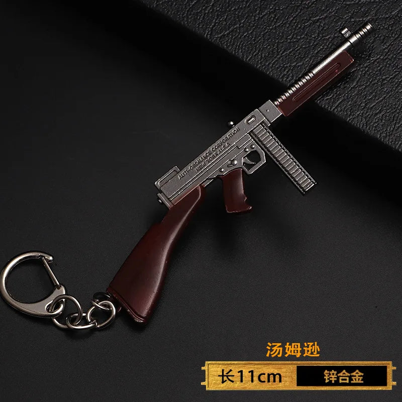1pc Toy Gun Keychain, Alloy Toy Gun Model Pendant Car Key Chain Car Key Ring Gift For Men Boys Quick Pick Grocers