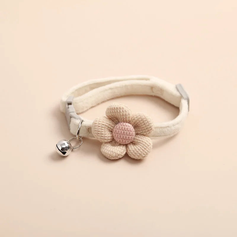 1Pc Cat Collar with Cute Flower  Adjustable Buckle Cat Collar Bell Collar Cat  Small Pet Supplies  Kitten Collar  Small Dog Acce Econic Blanks