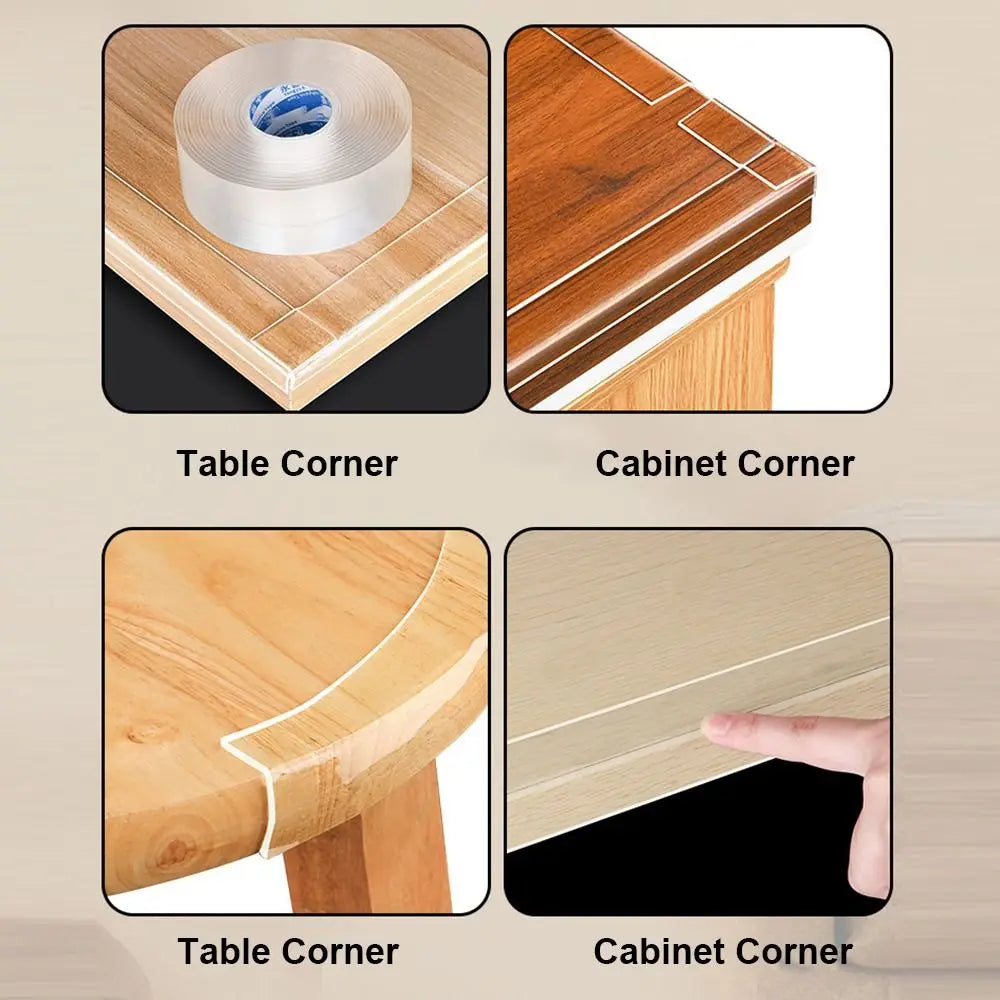 Table Edge Guard Tape Furniture Corner Bumper Self Adhesive Collision Proof Protective Strip Thickened Transparent Soft Tape Quick Pick Grocers
