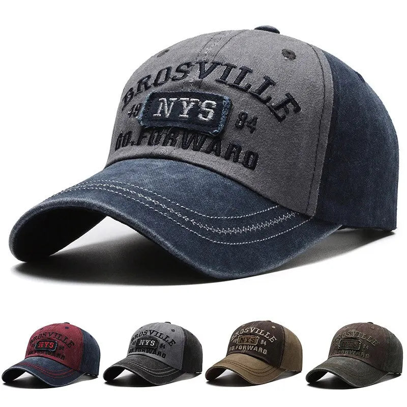 Four Seasons Men's Baseball Cap Casual Wash Embroidered Cap Curved Brim Bowler Sun Hat Official Website Quick Pick Grocers
