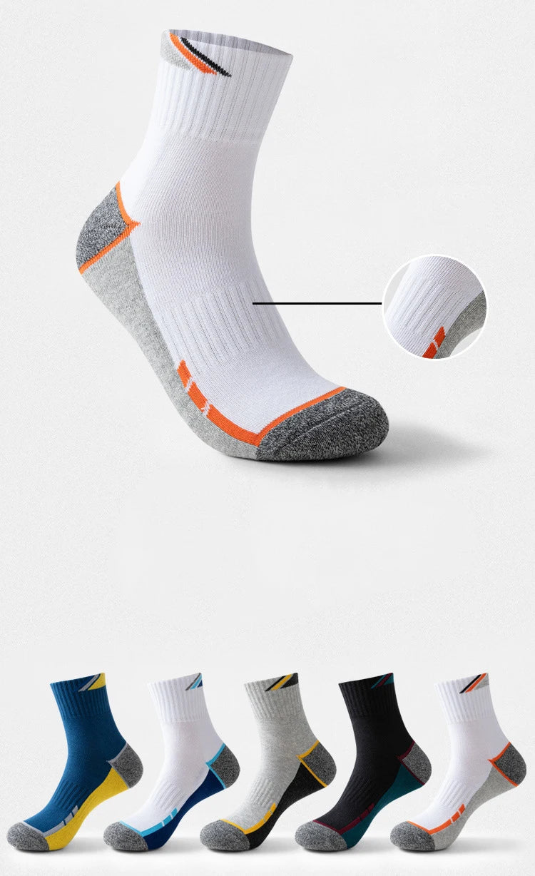 Professional Tennis Cotton Socks Towel Bottom Sports Color Matching Elite Men's Tube Business Running Basketball Socks Thickened Quick Pick Grocers
