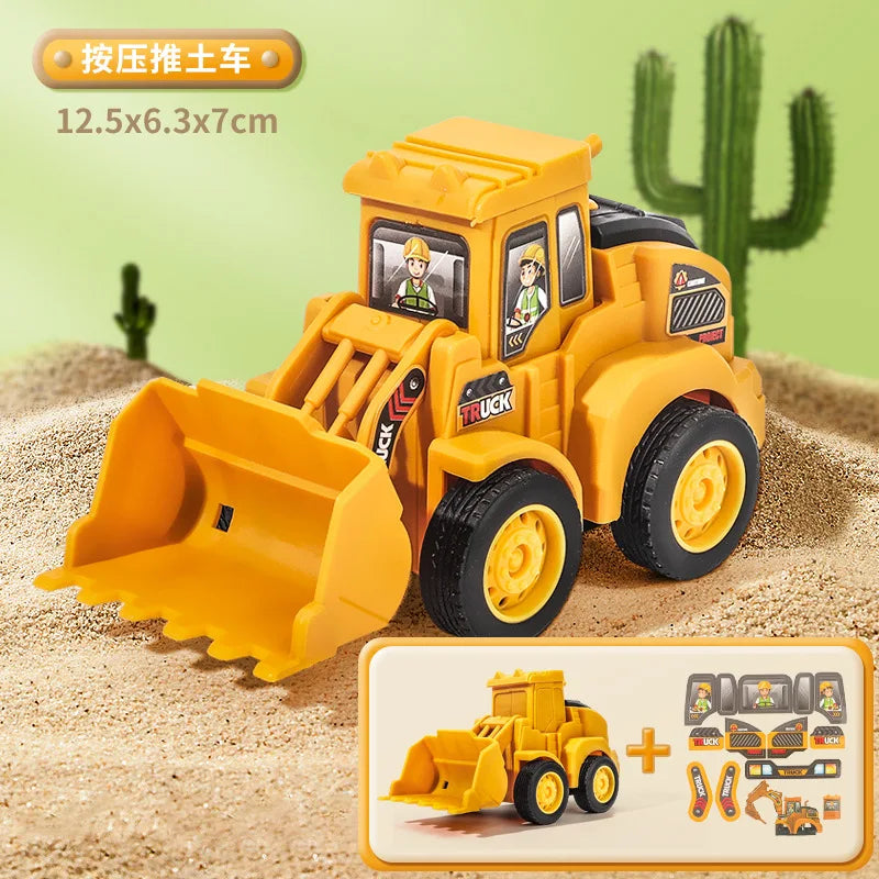 Engineering Vehicle Model Press Sliding Car Excavator Bulldozer Children Educational Construction Vehicle Toy Kids Boy Gift Quick Pick Grocers