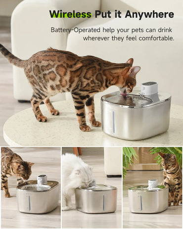 APETDOLA 4L Wireless Cat Water Fountain Auto Sensor Drinking Fountain For Cats Dog Drinker Pet Water Dispenser Accessories Quick Pick Grocers