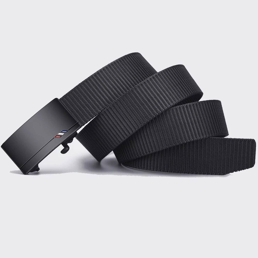 2pcs Fashion Men's Belt Canvas Woven Waistband Automatic Buckle Casual Belt Soft Versatile Jeans Belt Accessories Quick Pick Grocers